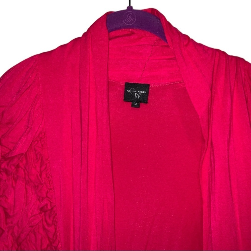 Colour Works Draped Longline Cardigan – Hot Pink – Size M - Picture 7 of 8